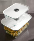Clik Glass Food Storage, Rectangular, 2 Size, White Lid