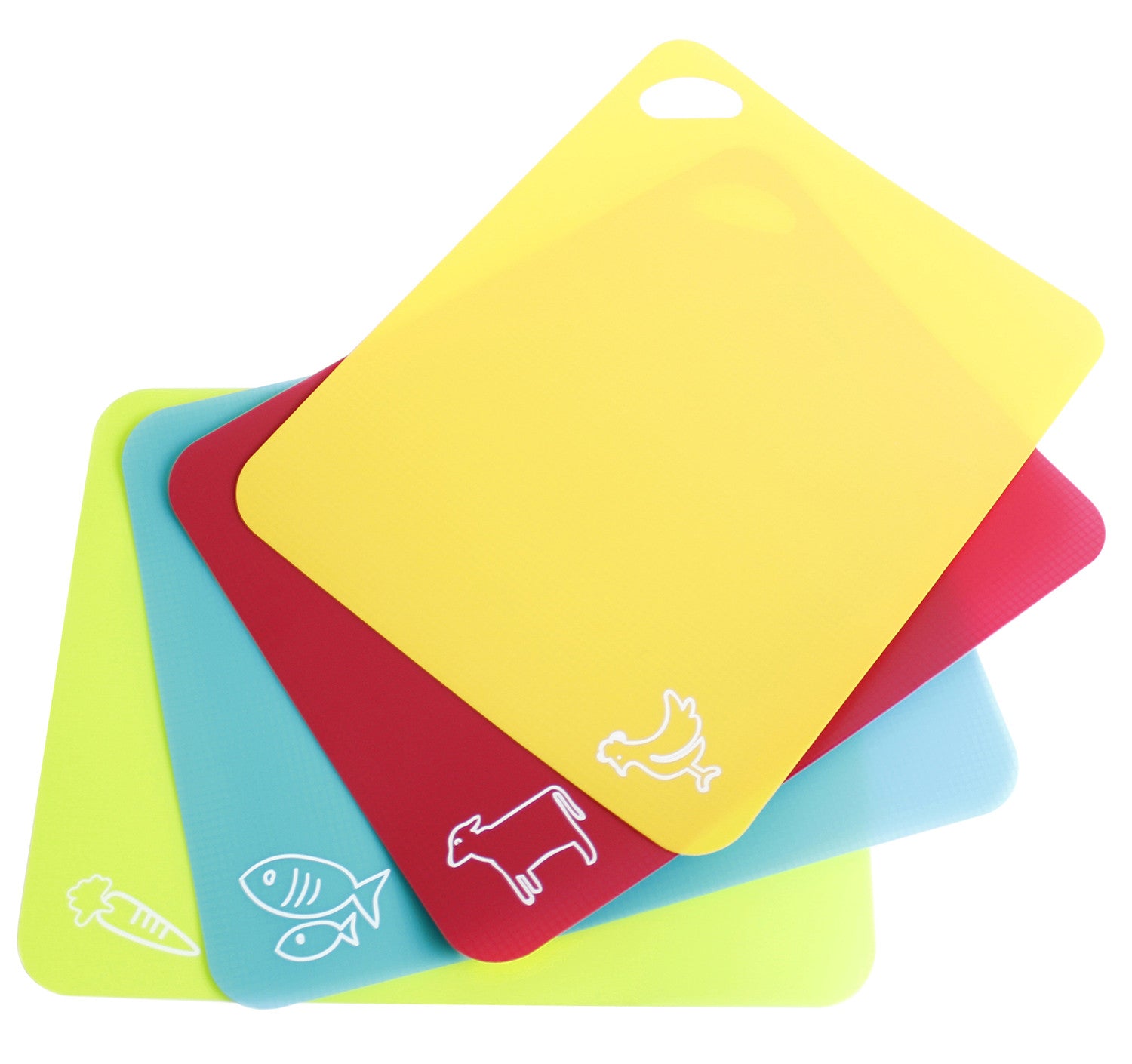 Neoflam Flexible Cutting Mats with Non-Slip Grip Set of 4, Multicolor