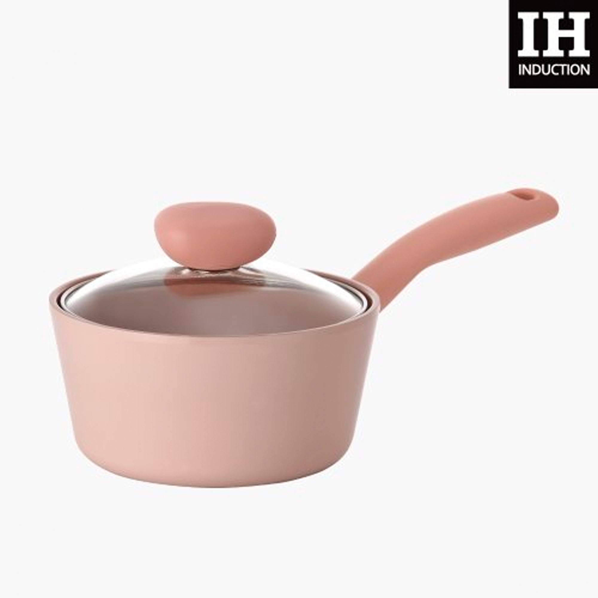 NEOFLAM RETRO SHERBET Ceramic Saucepan with Glass Lid 1.9qt 1.8L