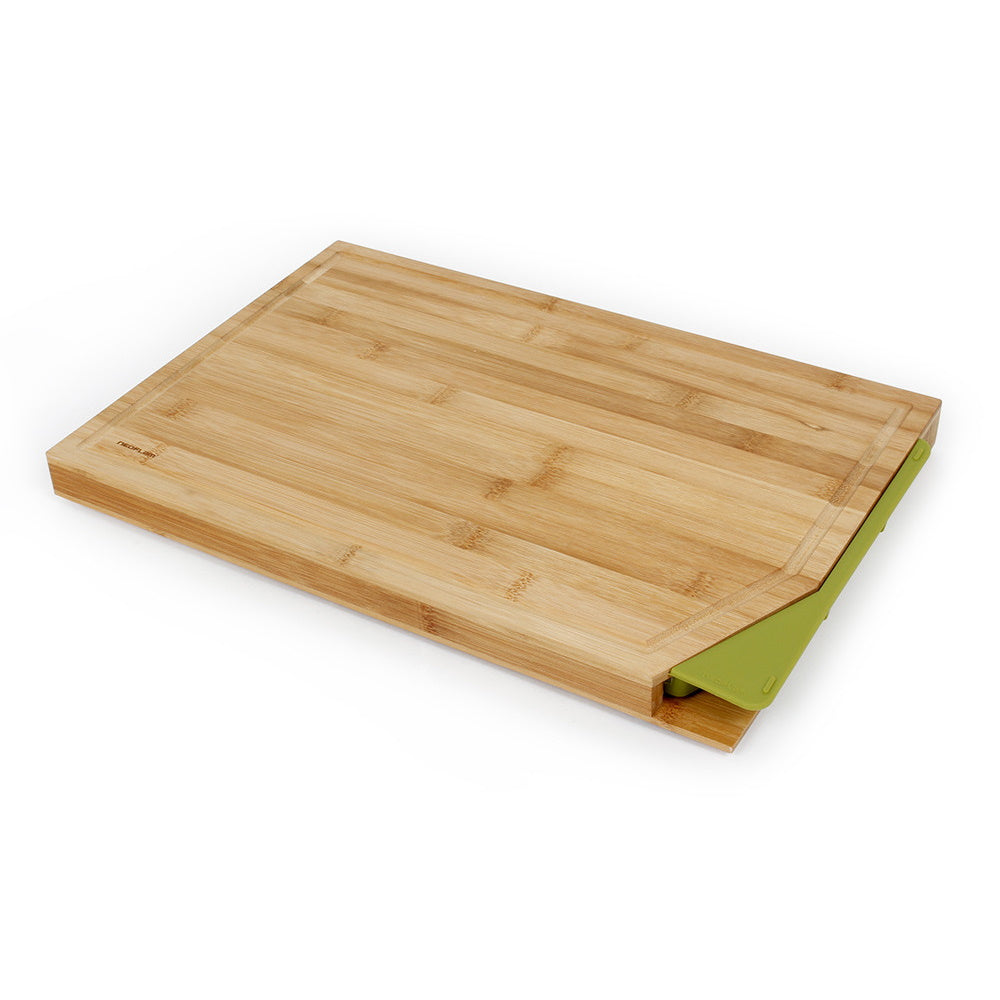 Cut2Tray 18 inches Bamboo Cutting Board with Tray, Green