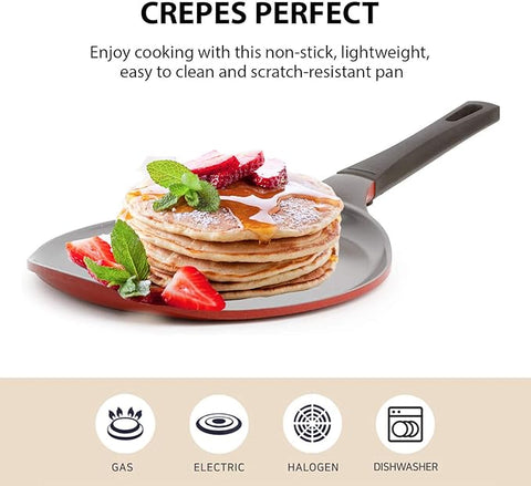 Mitra 10" Crepe Pan in Chili Pepper Red