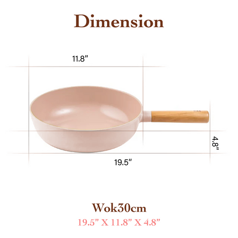 FIKA Objet 12" Non-Stick Wok | With Glass Lid | Induction-Compatible