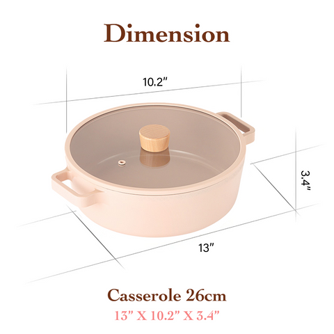 FIKA Objet 10" Non-Stick Casserole | With Glass Lid | Induction-Compatible