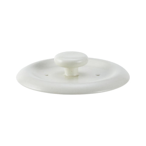 Minimalist white ceramic steam lid, modern design, perfect for sealed cooking and enhanced flavors."

Keywords: steam lid, ceramic lid, kitchen tools, modern kitchenware, pot lid recommendation