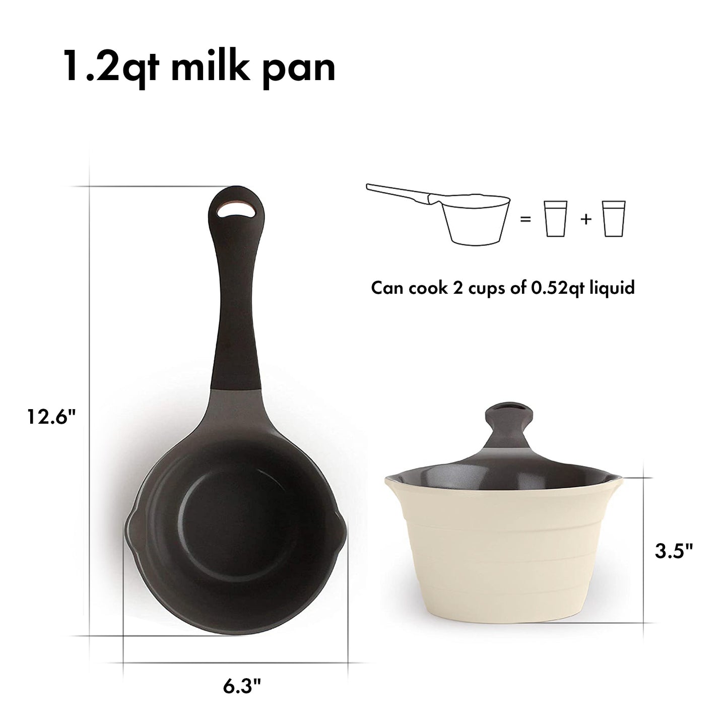 Eela 1.2QT Milk Pan - Ivory