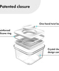 Smart Seal Food Storage, Rectangular, 4PCs Set, Glossy White Lid