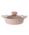 Retro Sherbet Ceramic Nonstick Stockpot with Glass Lid - 2QT Low