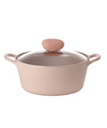 Retro Sherbet Ceramic Nonstick Stockpot with Glass Lid - 3QT