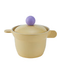 Elegant pastel yellow rice pot with a purple knob, perfect for stylish kitchens and versatile cooking, induction-compatible."

Keywords: pastel yellow cookware, ceramic pot, induction rice cooker, stylish kitchen essentials, aesthetic cooking tools

