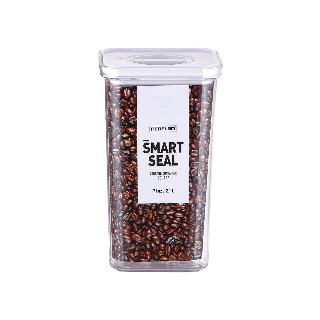 Pantry Canister with Smart Seal - Square Medium 2.2QT (2.1L), White Lid