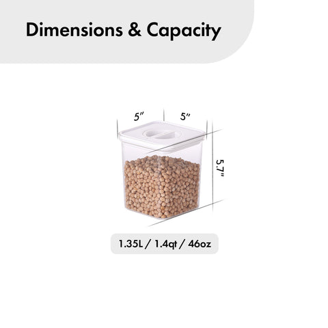 Neoflam Smart Seal - Square 1.4QT (1.35L) w/ White Lid, Food Storage