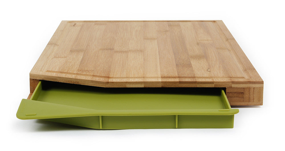 Neoflam CUT2TRAY, Bamboo Cutting Board with Tray, Green