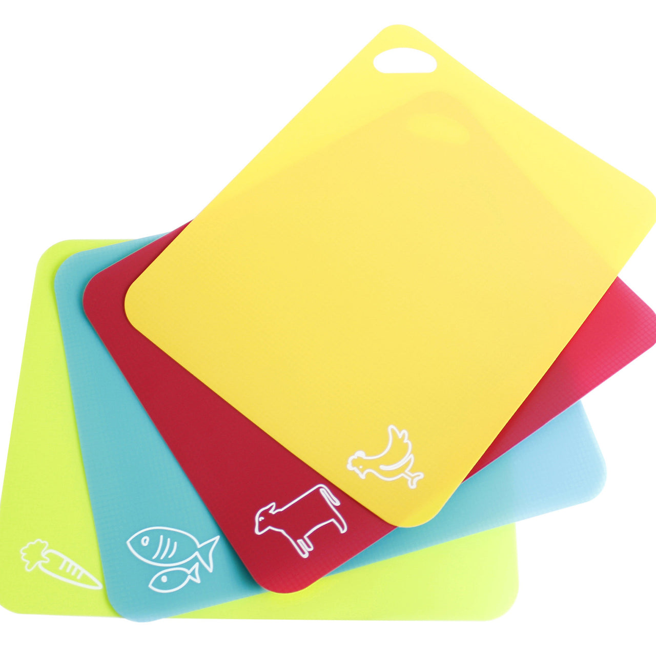 Flexible Cutting Mats 4 Piece with NonSlip Grip in Multicolor Neoflam