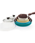 Midas Multi Color 9pc Set, Detachable Handle(Misty Forest) - Cast Aluminum Cookware